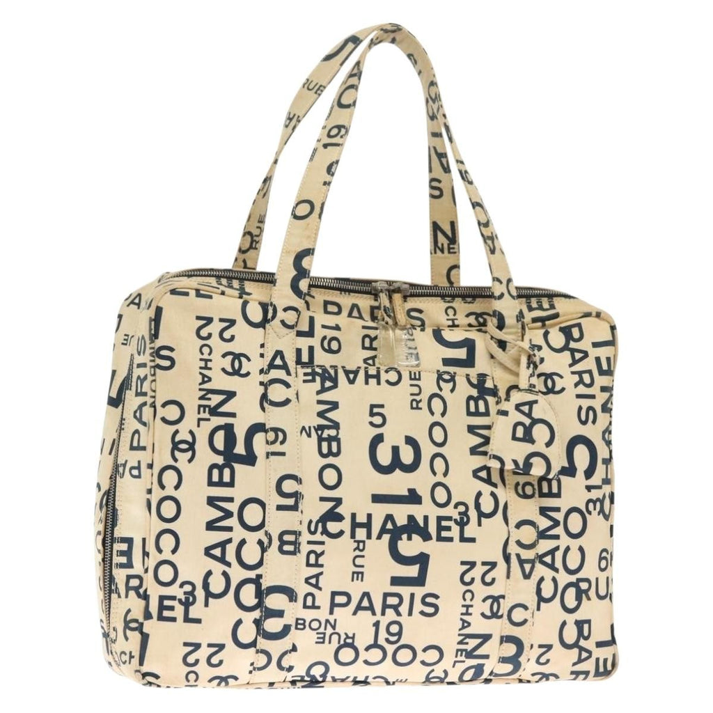 Chanel Cambon Canvas White Canvas Bag