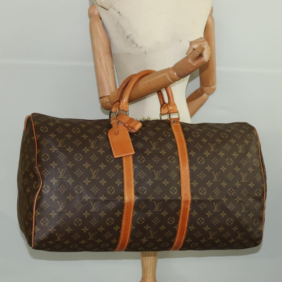 Louis Vuitton Keepall Bag Monogram Canvas Brown Canvas Travel Bag