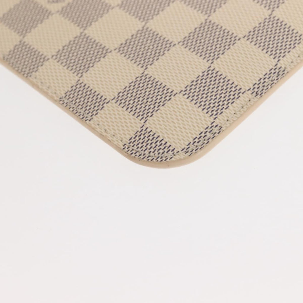 Louis Vuitton Neverfull Pochette Damier White Canvas Clutche & Pouche Bag