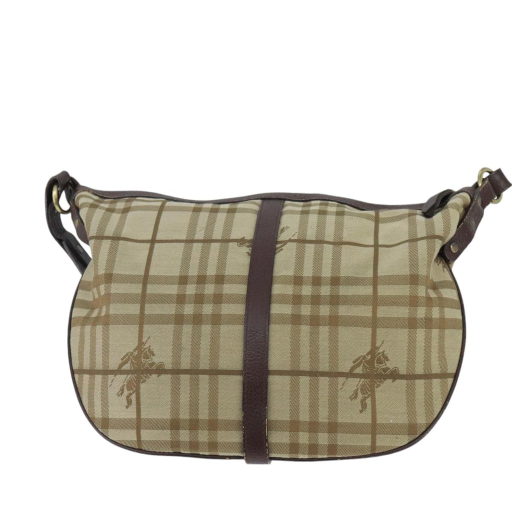 Burberry Nova Check Shoulder Bag Canvas And Leather Beige Canvas Shoulder Bag