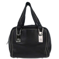 Chanel Cc Bowler Leather Black Leather Handbag