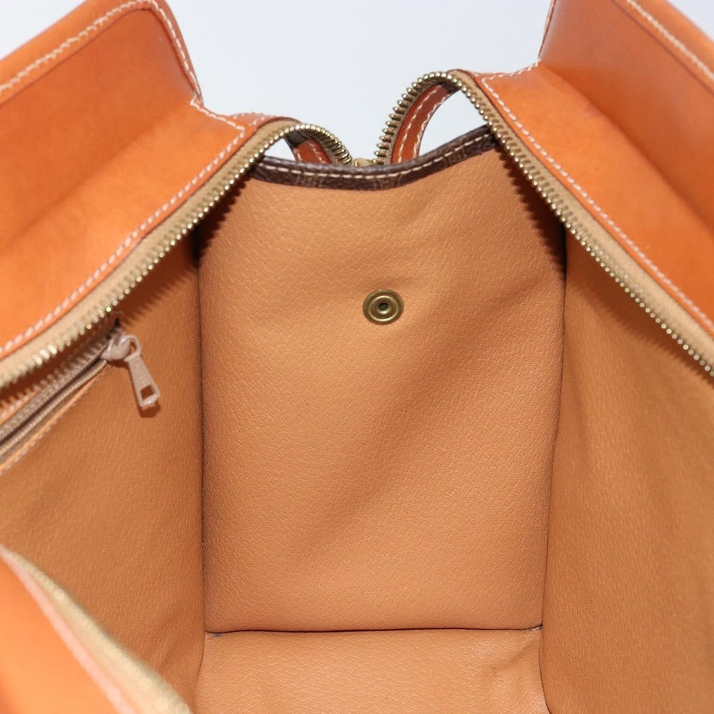 Celine Vintage Macadam Tote Bag Canvas And Leather Brown Canvas Tote Bag Bag