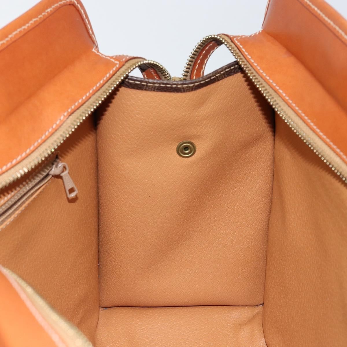 Celine Vintage Macadam Tote Bag Canvas And Leather Brown Canvas Tote Bag Bag