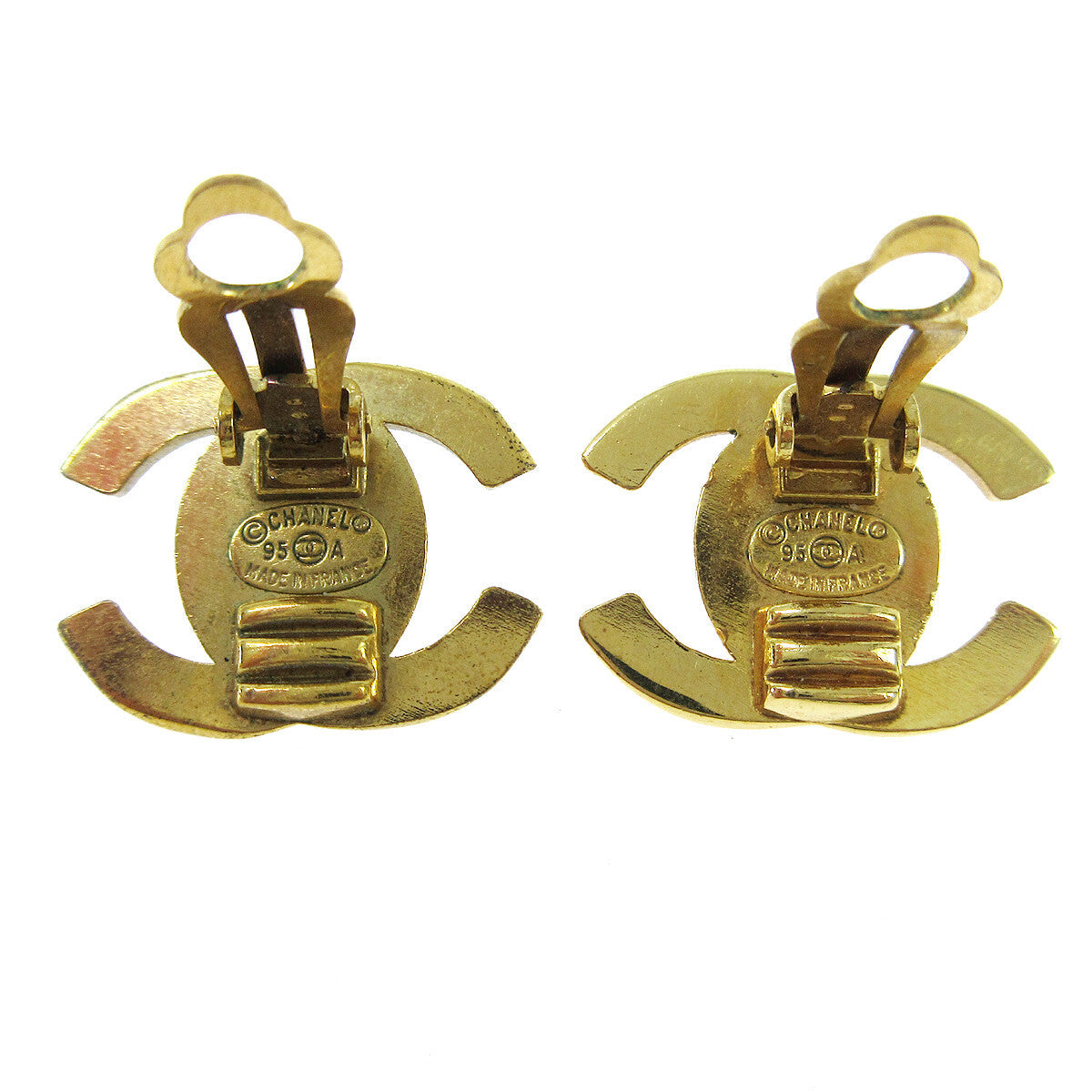 Chanel Cc Turnlock Clip-On Earrings Metal Gold Gold Earrings Jewelry