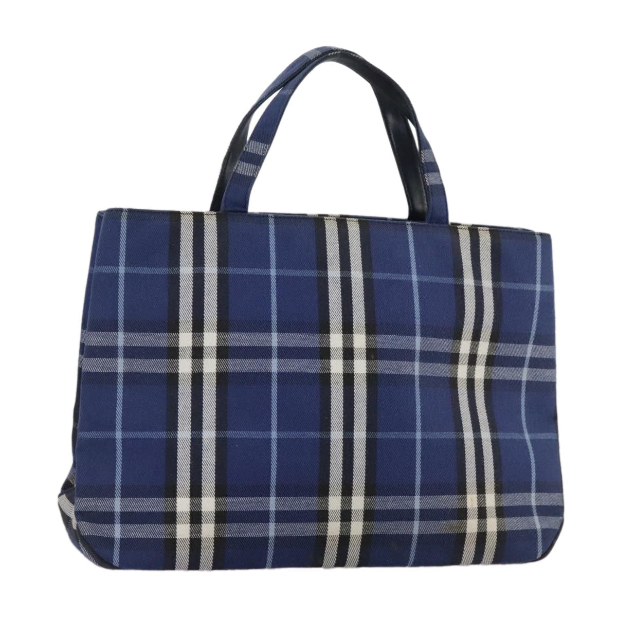Burberry Nova Check Tote Canvas Check Pattern Blue Canvas Tote Bag