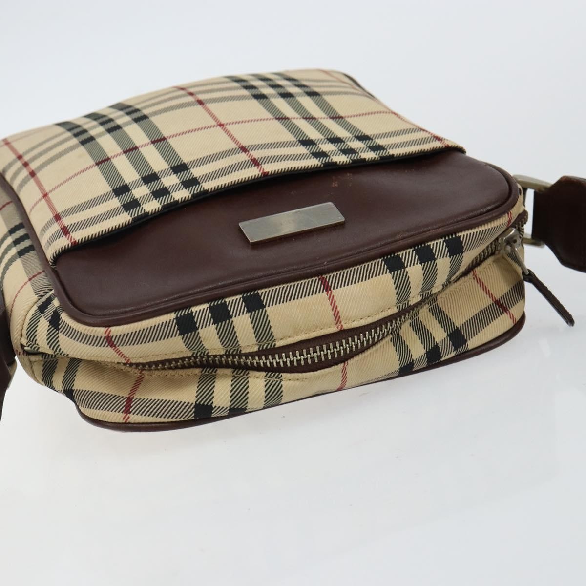Burberry Zip Messenger Bag Nova Check Canvas And Leather Beige Canvas Shoulder Bag