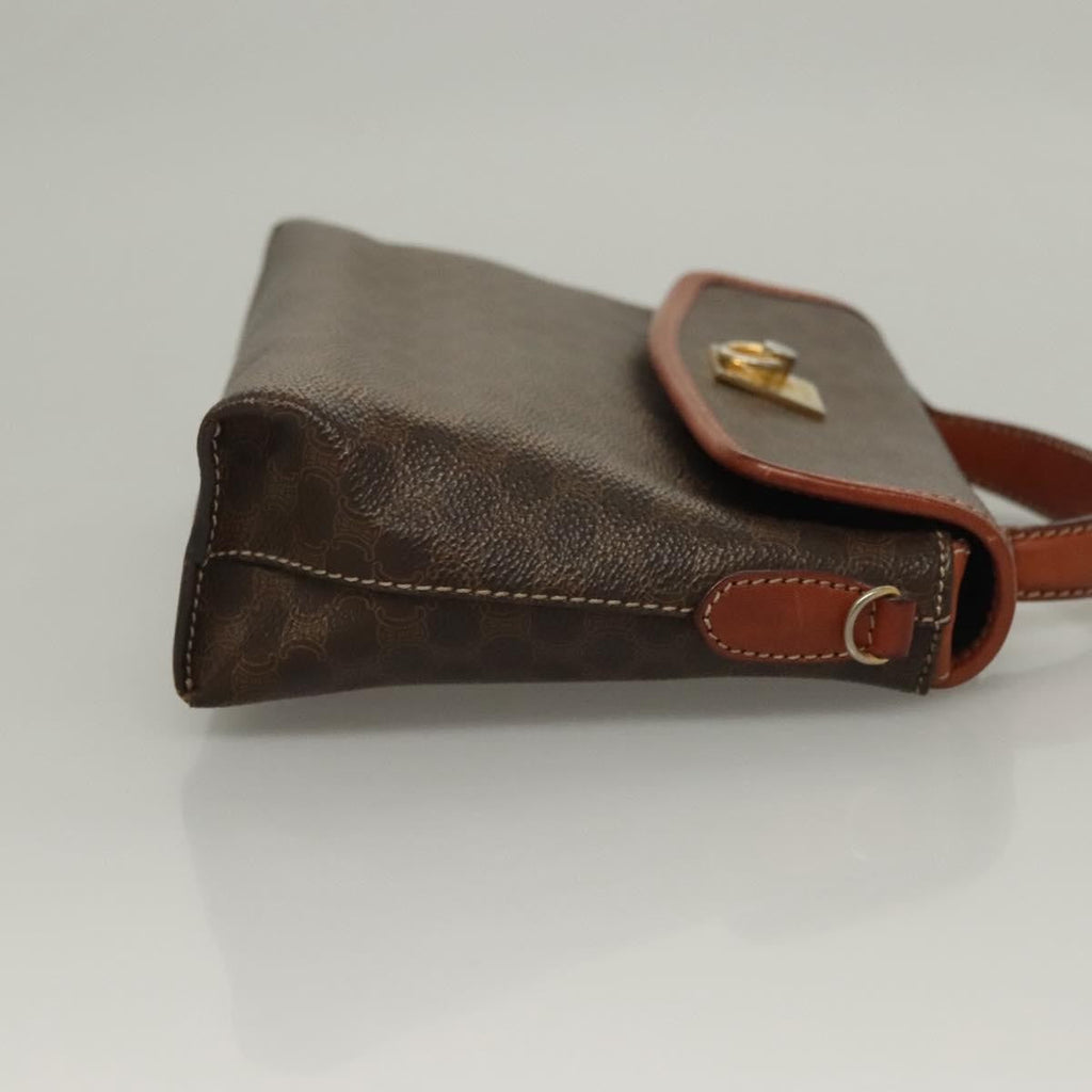 Celine Triomphe Vintage Handbag Macadam Canvas Brown Canvas Bag