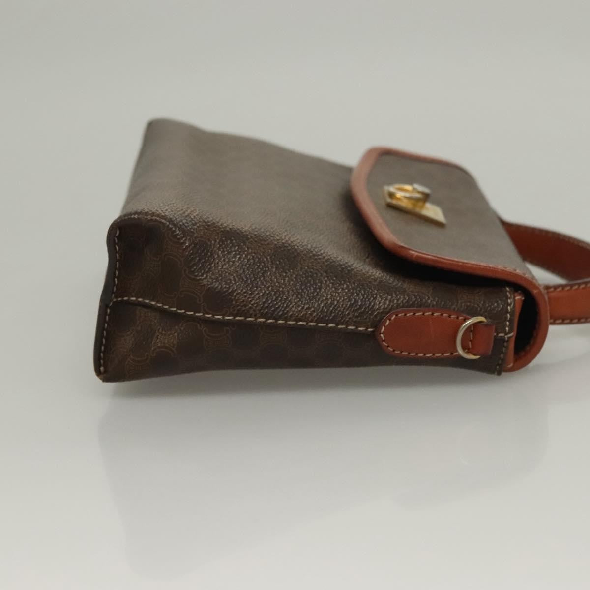 Celine Triomphe Vintage Handbag Macadam Canvas Brown Canvas Bag