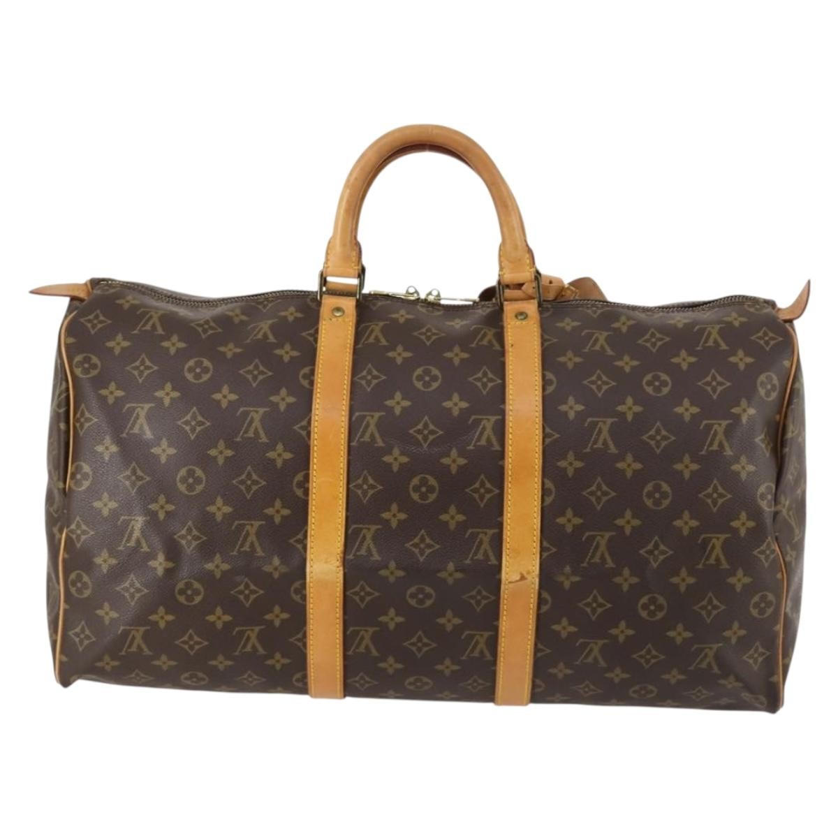 Louis Vuitton Keepall Bag Monogram Canvas Brown Canvas Bag