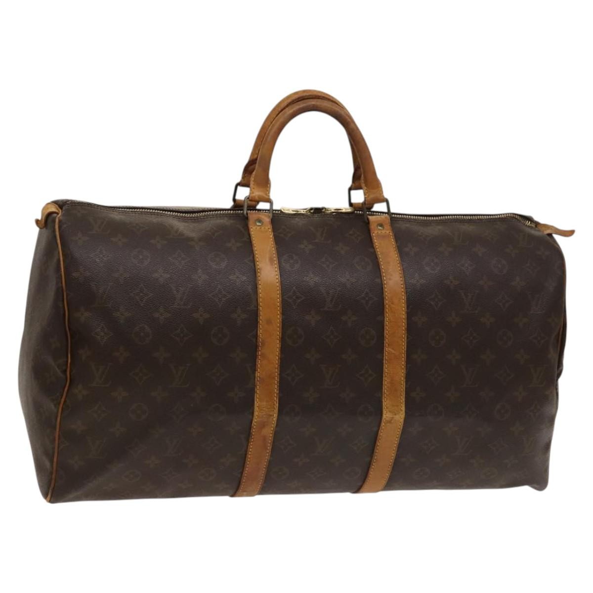 Louis Vuitton Keepall Bag Monogram Canvas Brown Canvas Travel Bag