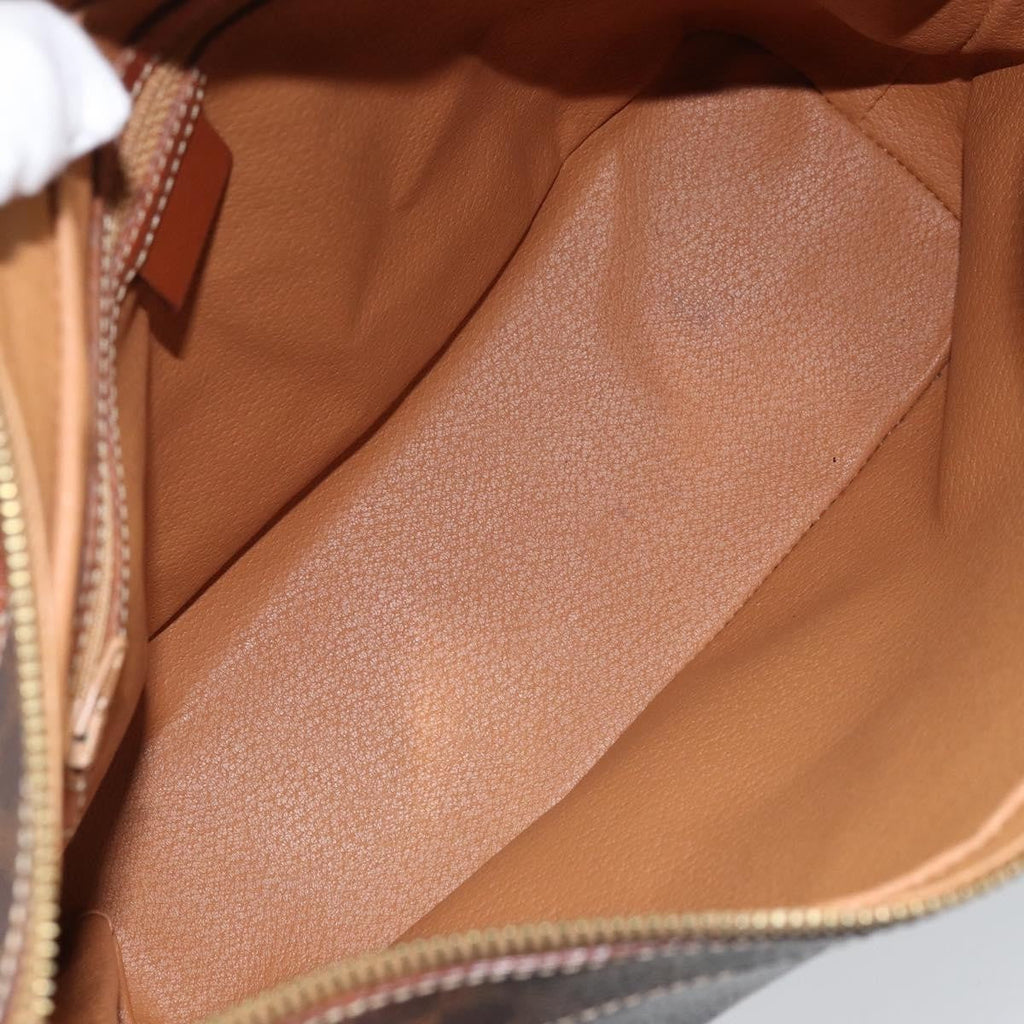 Celine Vintage Macadam Shoulder Bag Canvas And Leather Brown Canvas Shoulder Bag Bag