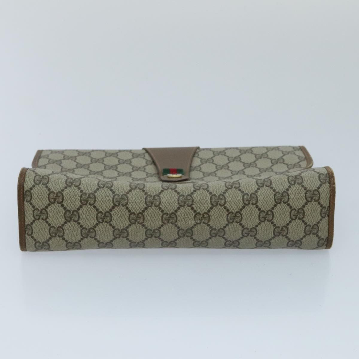 Gucci Sherry Line Pouch Canvas Beige Canvas Clutche & Pouche Bag (Pre-Owned)