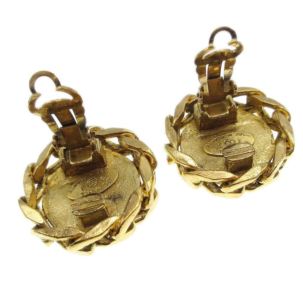 Chanel Cc Button Clip-On Earrings Metal With Faux Pearl Gold Gold_Plated Earrings Jewelry