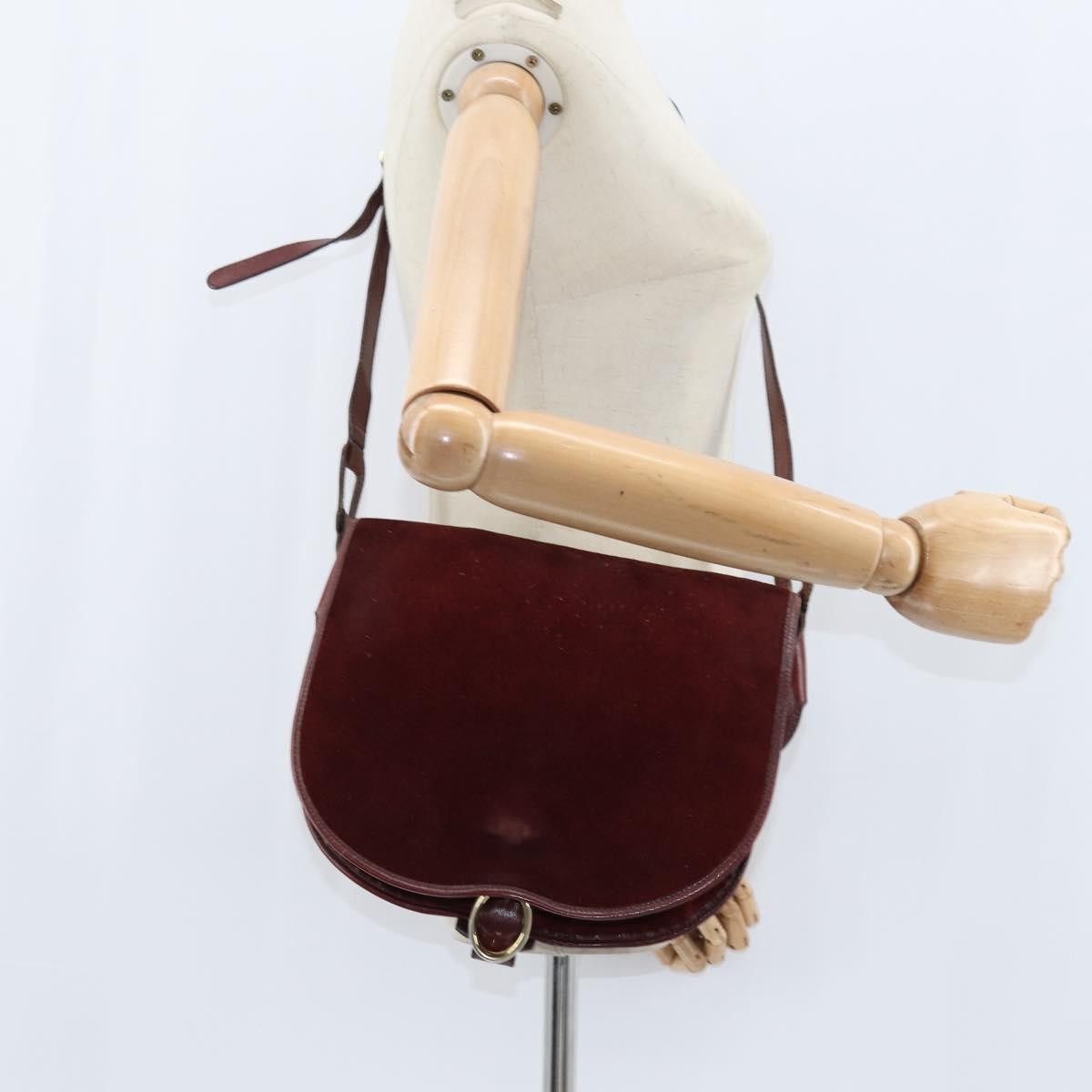 Balenciaga Shoulder Bag Suede Burgundy Suede Shoulder Bag