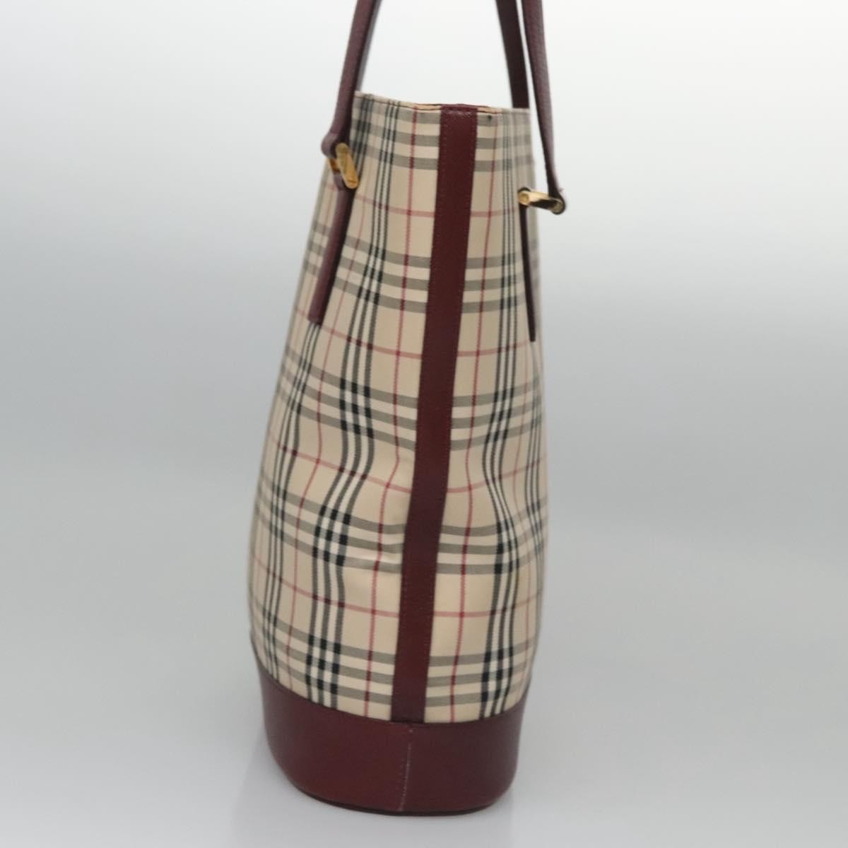 Burberry Nova Check Tote Canvas And Leather Beige Canvas Tote Bag