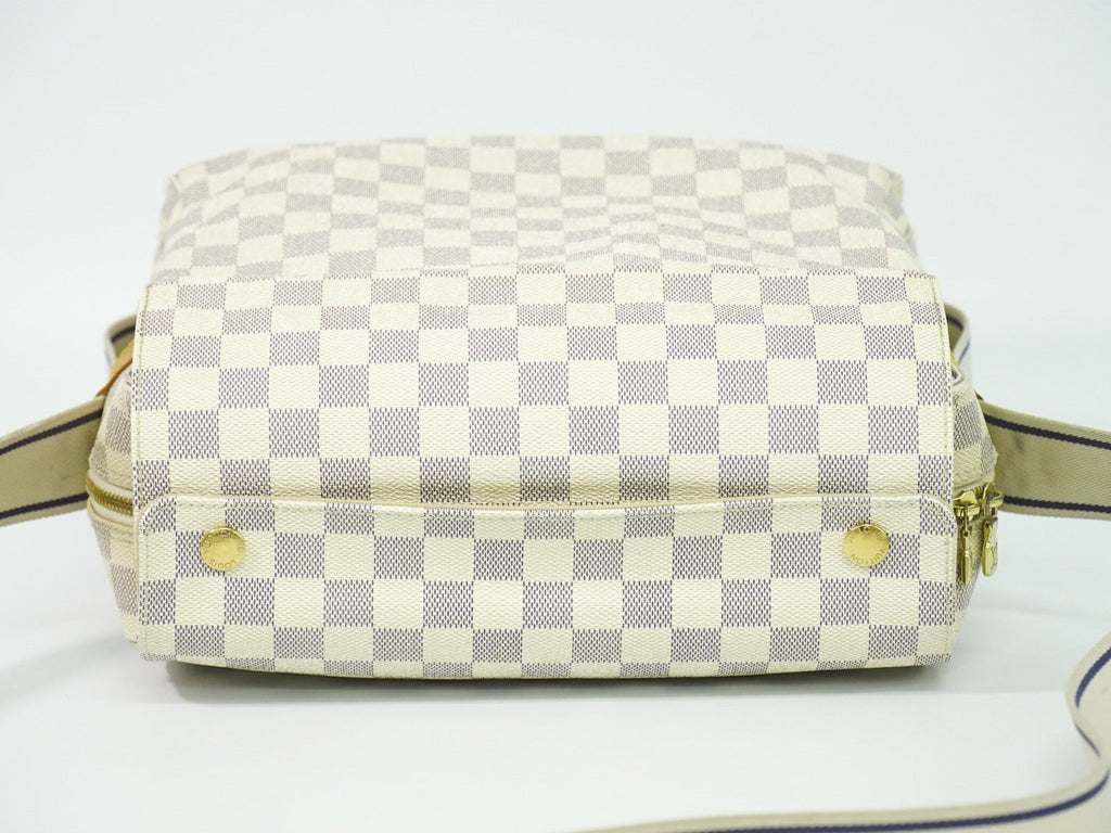 Louis Vuitton Naviglio Handbag Damier White Canvas Shoulder Bag