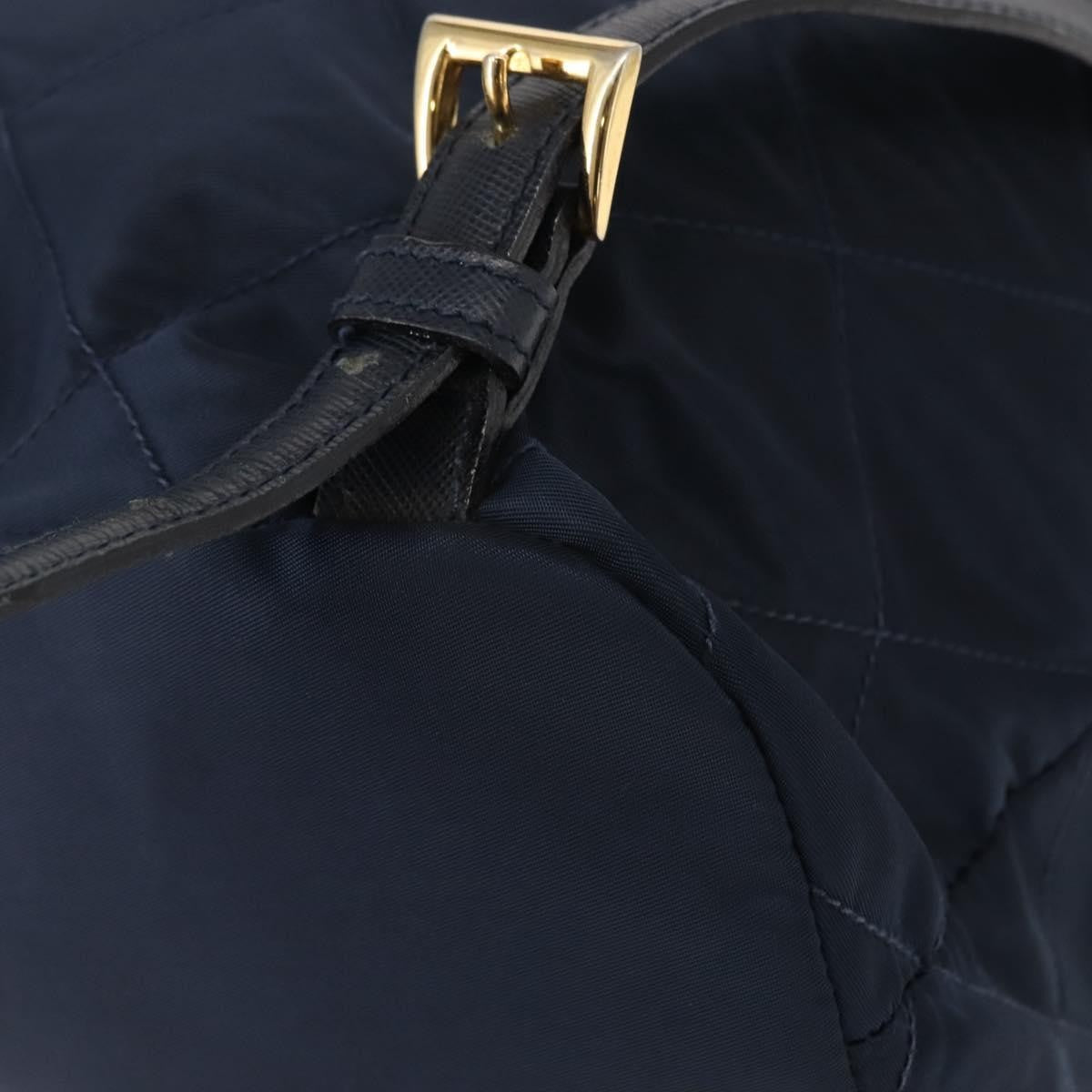 Prada Buckle Backpack Quilted Tessuto Navy Nylon Backpack Bag