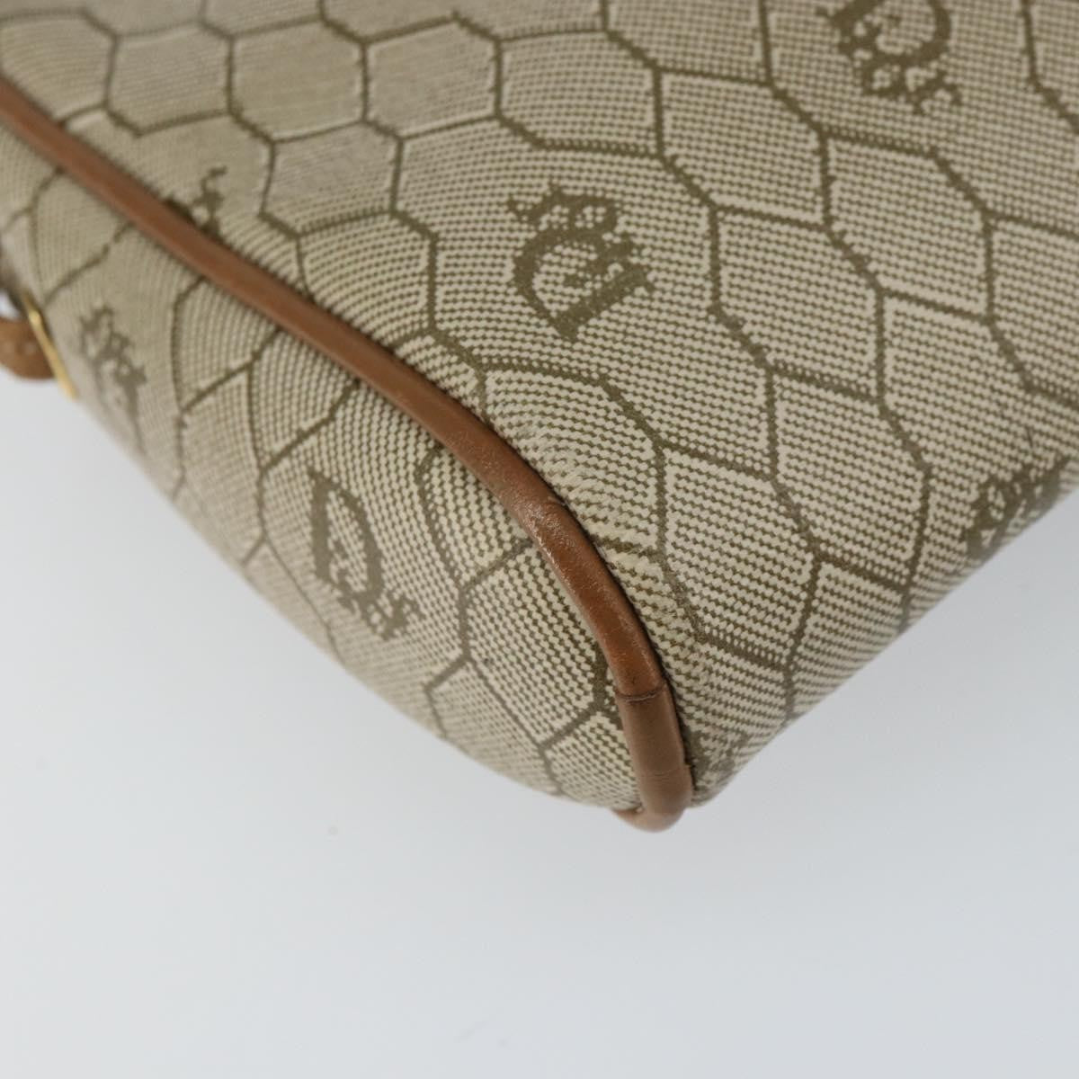 Christian Dior Vintage Honeycomb Shoulder Bag Canvas Beige Canvas Shoulder Bag Bag (Pre-Owned)