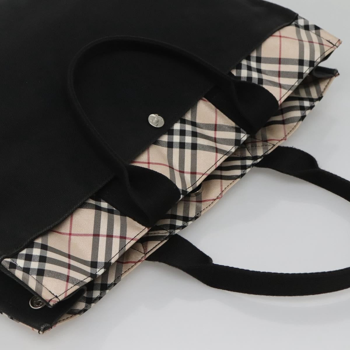 Burberry Nova Check Tote Canvas Check Pattern Black Canvas Tote Bag