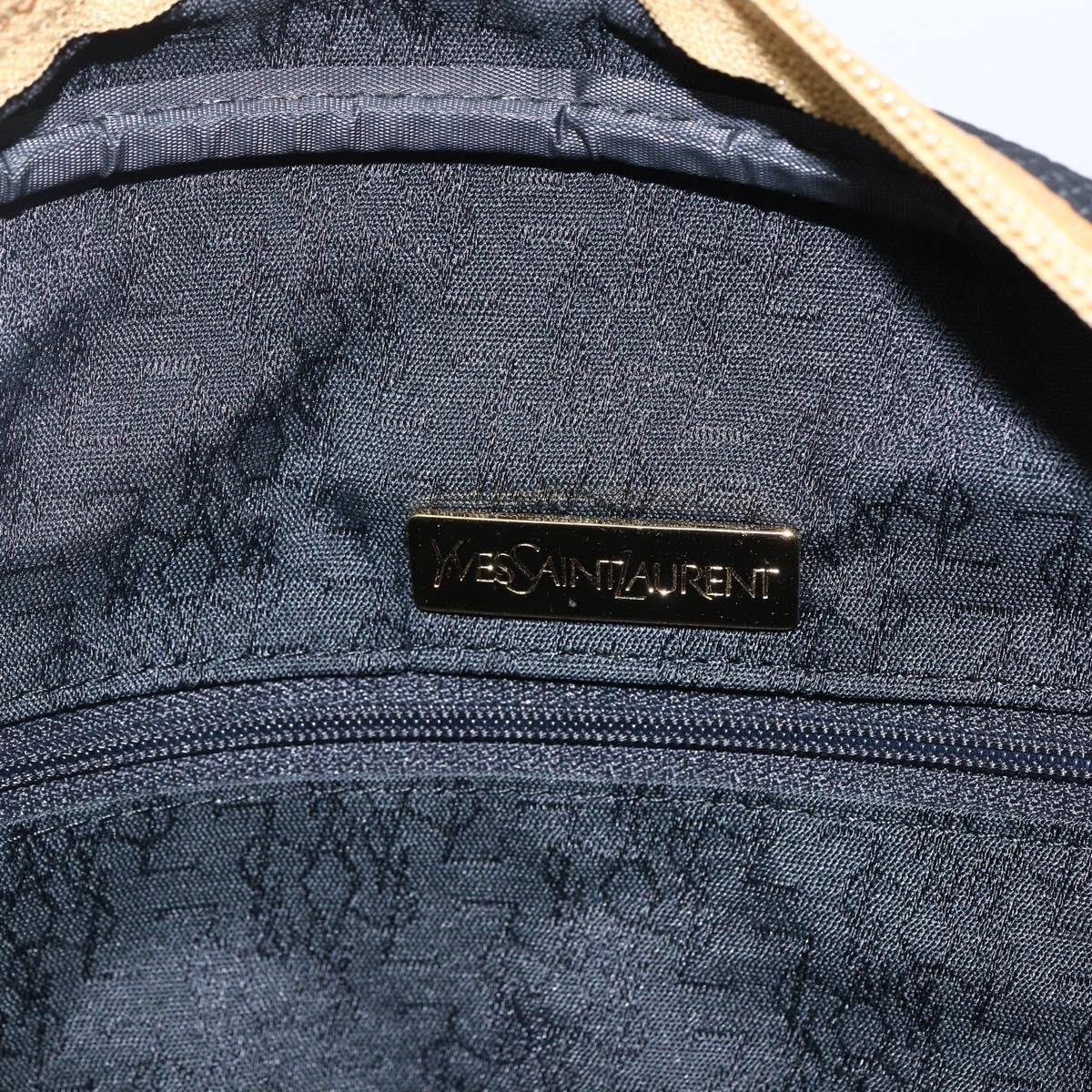 Saint Laurent Vintage Handbag Canvas Black Canvas Handbag (Pre-Owned)