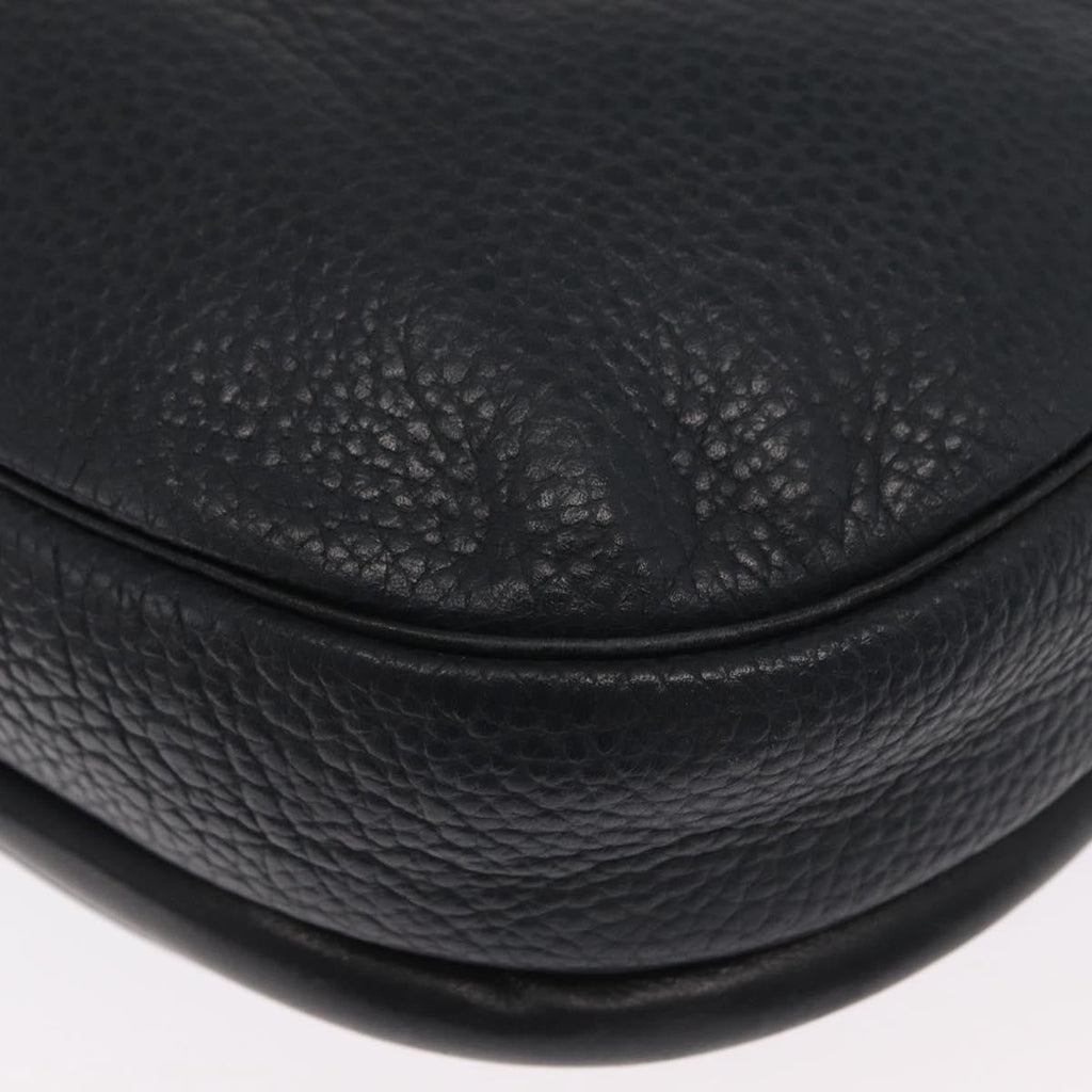 Christian Dior Vintage Shoulder Bag Leather Navy Leather Shoulder Bag Bag (Pre-Owned)