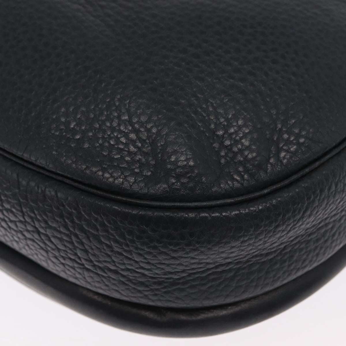 Christian Dior Vintage Shoulder Bag Leather Navy Leather Shoulder Bag Bag (Pre-Owned)