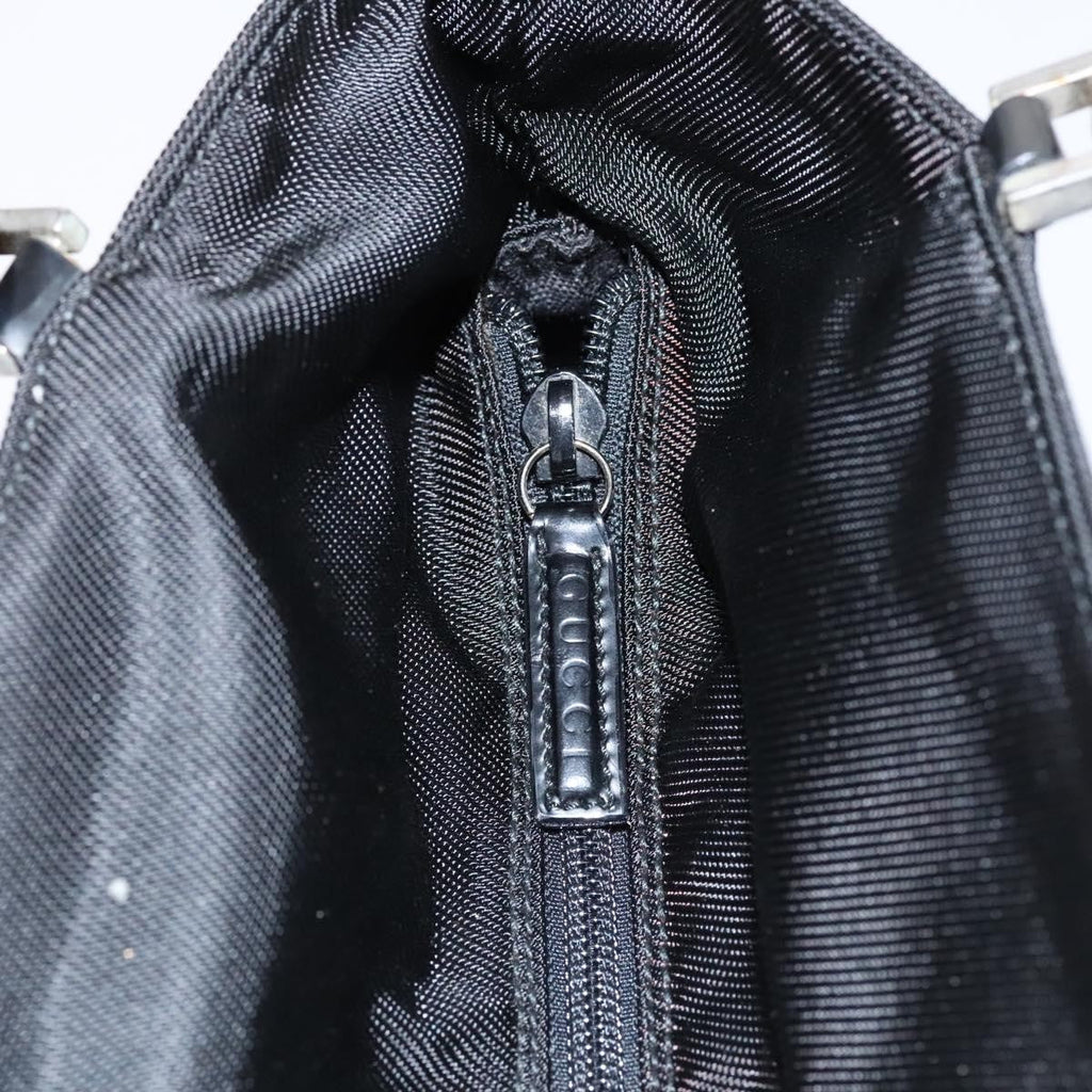 Gucci Vintage Bamboo Handle Bag Nylon Black Nylon Tote Bag Bag (Pre-Owned)