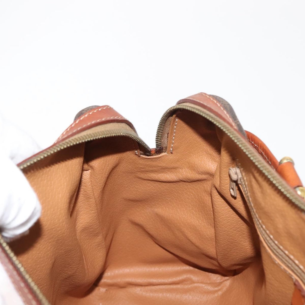 Celine Vintage Macadam Handbag Canvas And Leather Brown Canvas Handbag