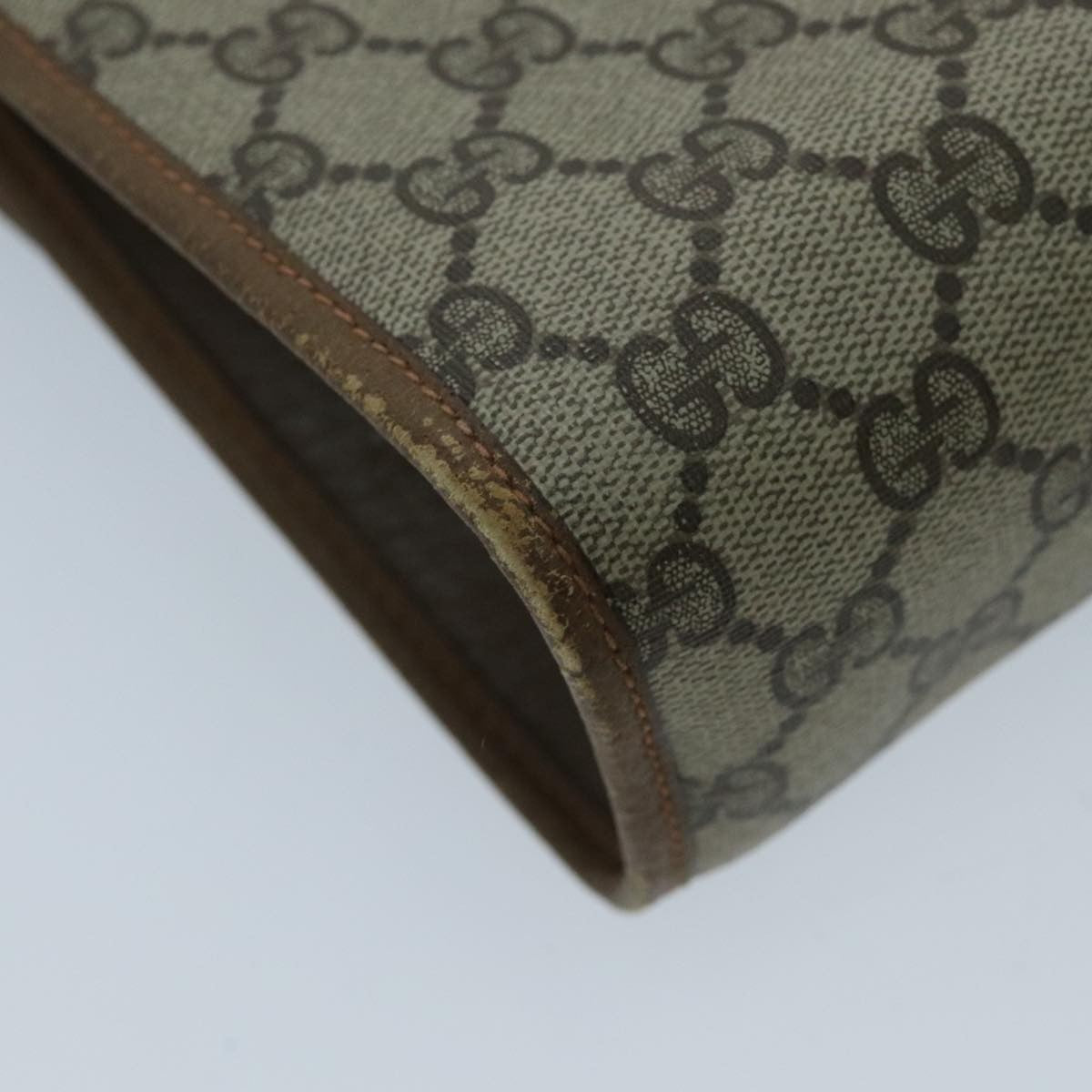 Gucci Sherry Line Pouch Canvas Beige Canvas Clutche & Pouche Bag (Pre-Owned)