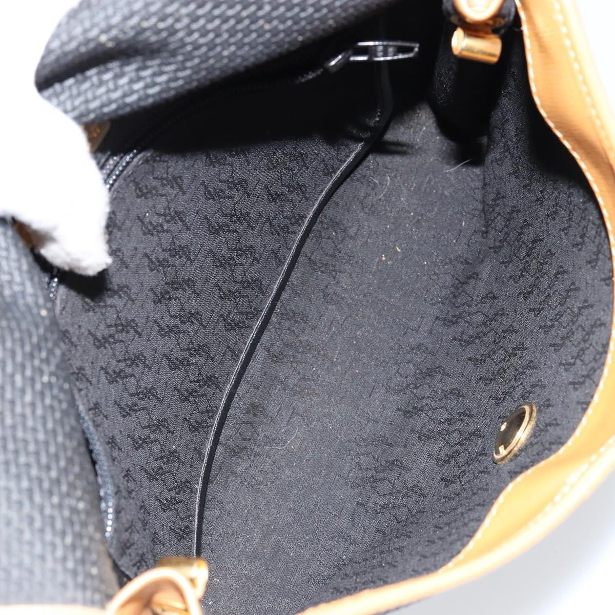 Saint Laurent Vintage Flap Crossbody Bag Coated Canvas With Leather Black Pvc Shoulder Bag Bag (Pre-Owned)