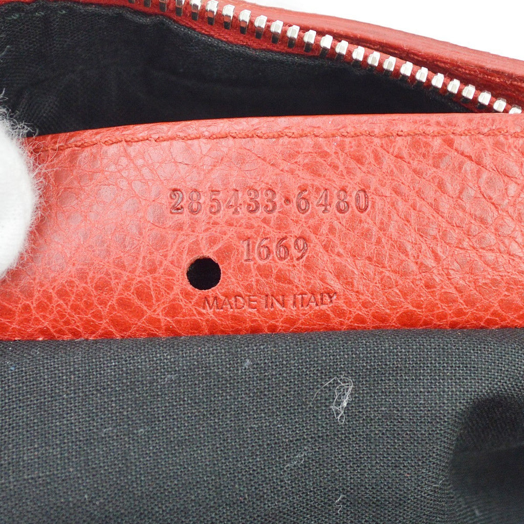 Balenciaga City Giant Studs Bag Leather Red Leather Hand
