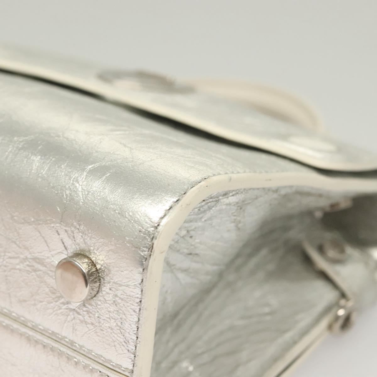 Christian Dior Diorever Bag Leather Silver Leather Bag (Pre-Owned)