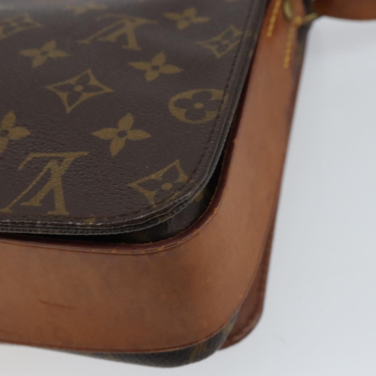 Louis Vuitton Cartouchiere Handbag Monogram Canvas Brown Canvas Shoulder Bag