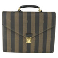 Fendi Vintage Pequin Briefcase Bag Coated Canvas Brown Canvas Briefcase Bag