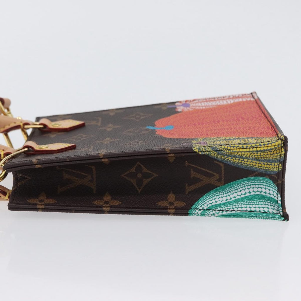 Louis Vuitton Petit Sac Plat Bag Yayoi Kusama Pumpkins Monogram Canvas Brown Canvas Handbag