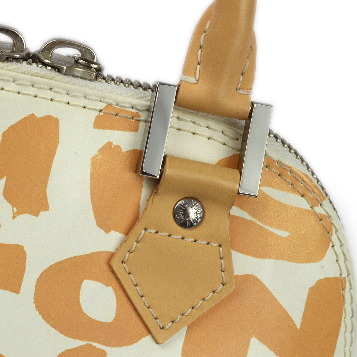 Louis Vuitton Alma Handbag Limited Edition Graffiti Leather Beige Leather Handbag