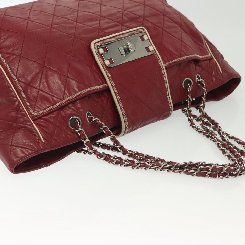Chanel Vintage Reissue Chain Shopping Tote Leather Red Leather Bag