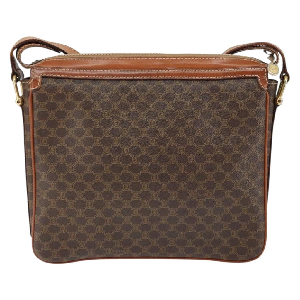 Celine Macadam Shoulder Bag Pvc Leather Brown Canvas Shoulder Bag Bag