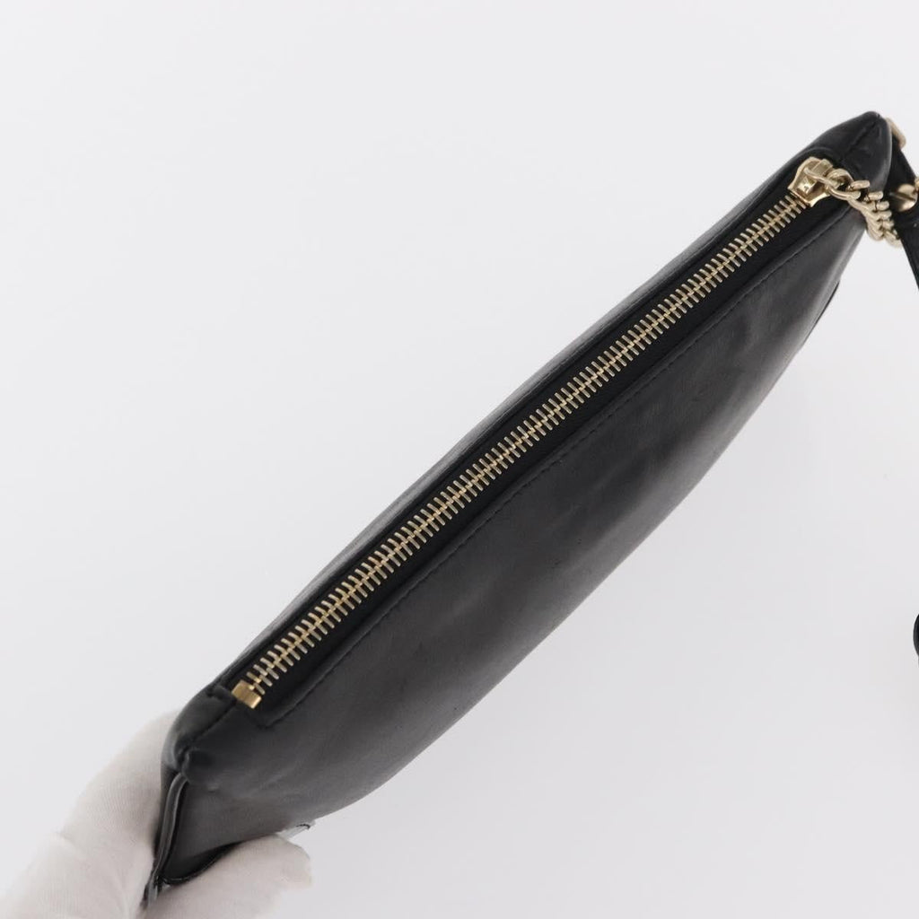Chanel Camellia Clutch Bag Leather Black Leather Clutche & Pouche Bag