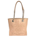 Chanel North South Deauville Tote Leather Pink Leather Tote Bag Bag