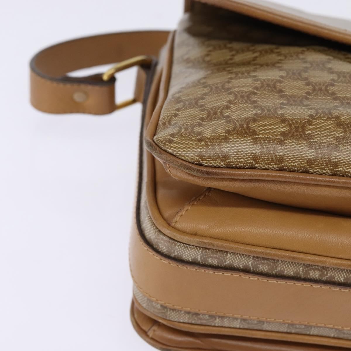 Celine Macadam Shoulder Bag Pvc Leather Beige Canvas Shoulder Bag Bag