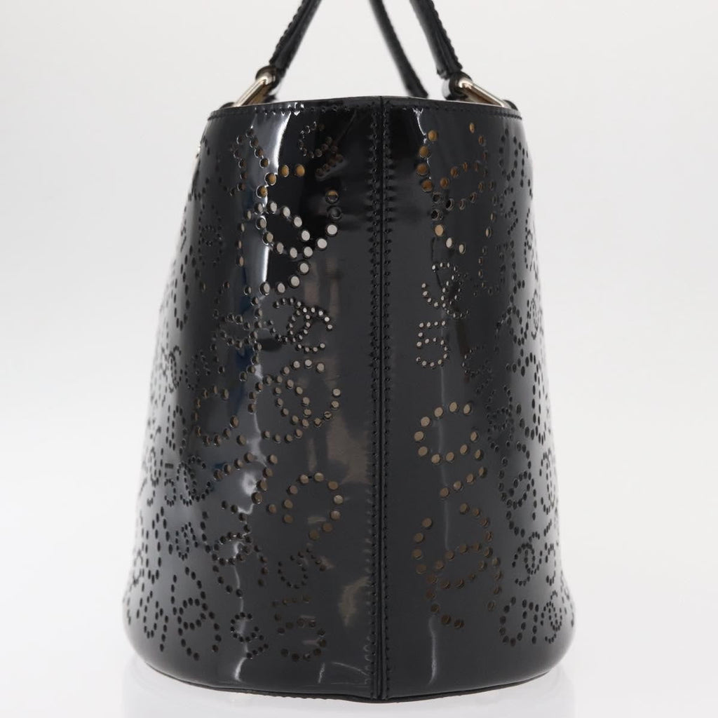 Chanel Cc No.5 Shopping Tote Perforated Patent Black Patent_Leather Tote Bag Bag