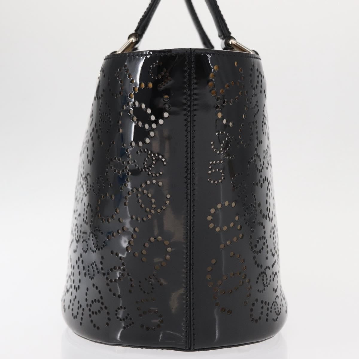 Chanel Cc No.5 Shopping Tote Perforated Patent Black Patent_Leather Tote Bag Bag