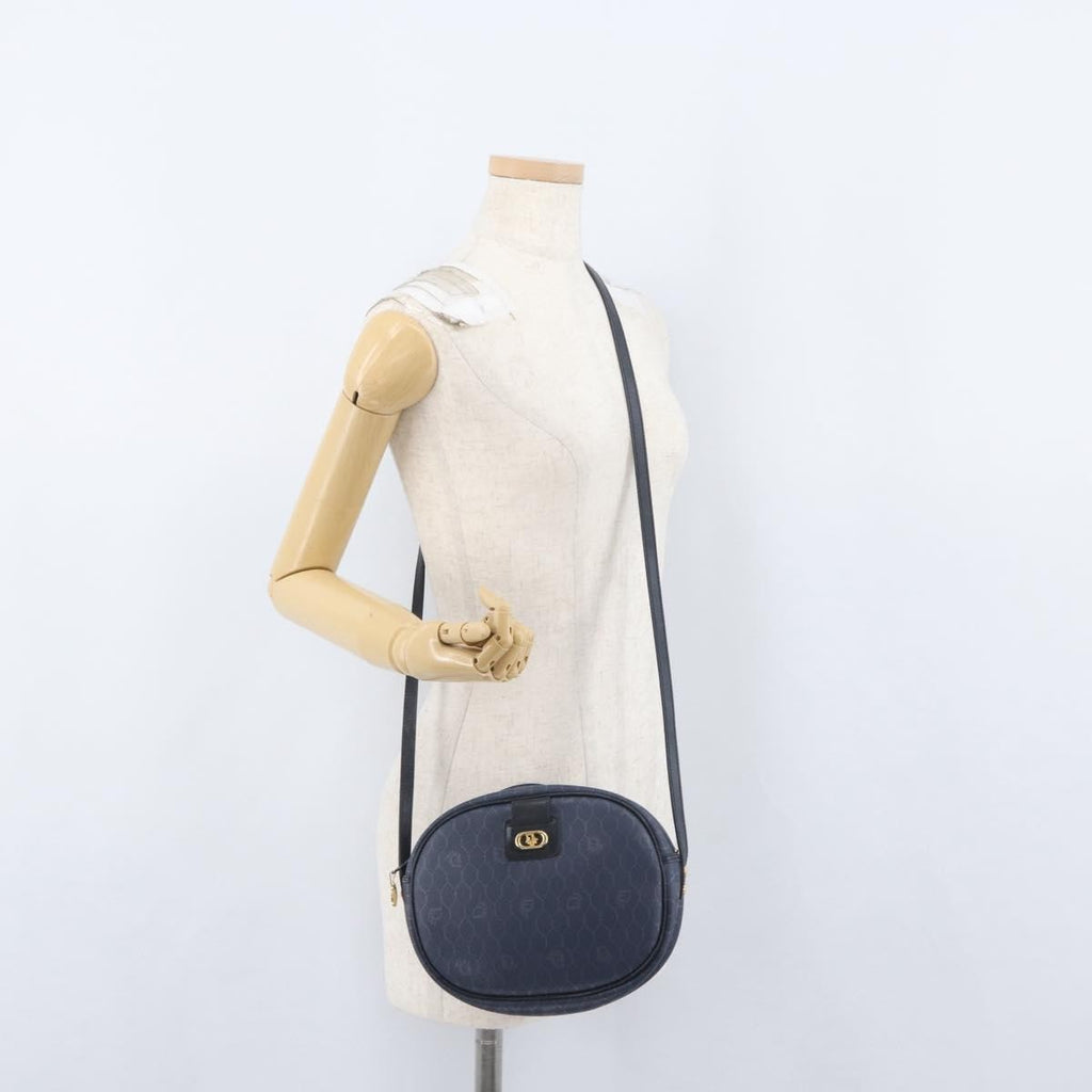 Christian Dior Vintage Honeycomb Shoulder Bag Canvas Navy Canvas Shoulder Bag Bag (Pre-Owned)