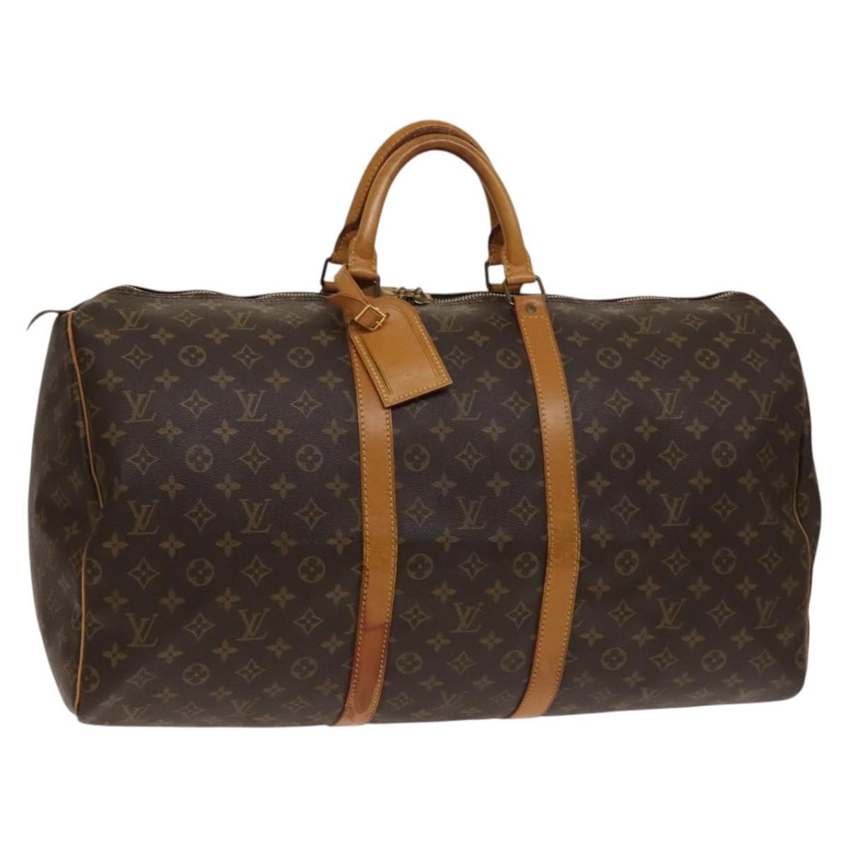 Louis Vuitton Keepall Bag Monogram Canvas Brown Canvas Travel Bag