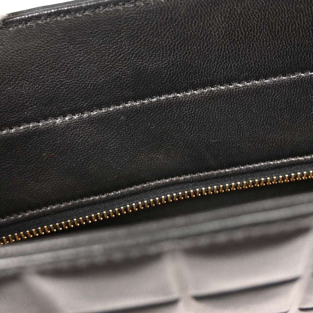 Chanel Chocolate Bar Cc Tote Quilted Leather Black Leather Tote Bag Bag