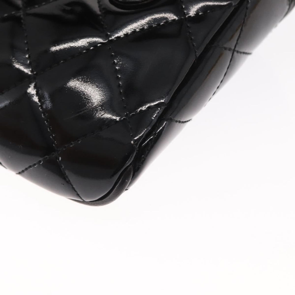 Chanel Vintage Zip Belt Bag Quilted Lambskin Black Patent_Leather Clutche & Pouche Bag