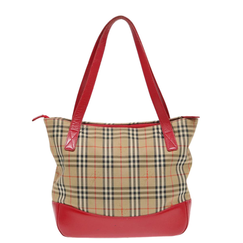 Burberry Nova Check Tote Canvas And Leather Beige Canvas Tote Bag
