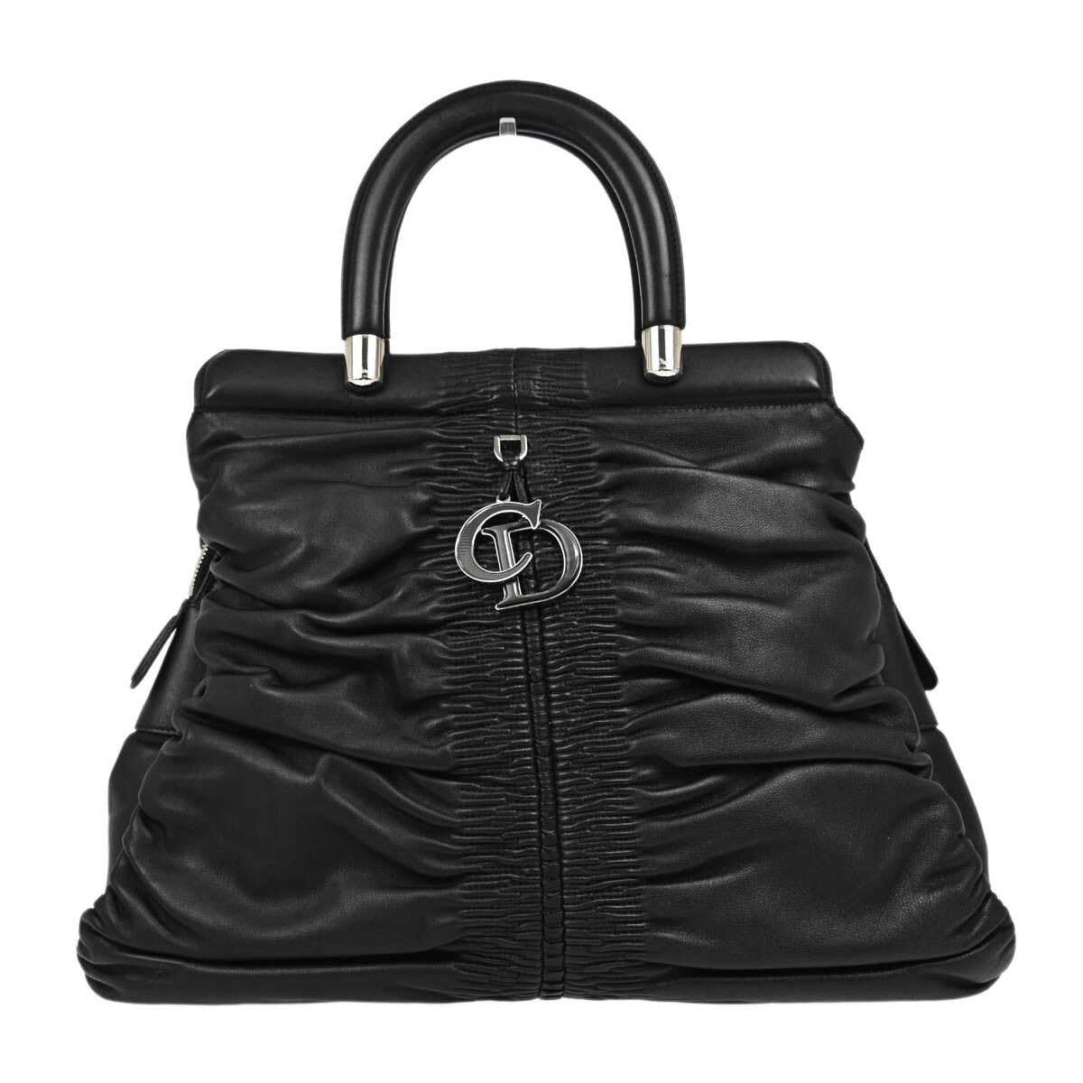 Christian Dior Karenina Tote Lambskin Black Leather Tote Bag Bag (Pre-Owned)