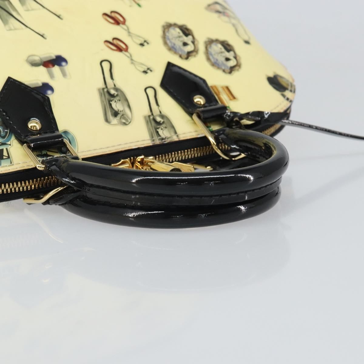 Louis Vuitton Alma Handbag Limited Edition Stickers Monogram Vernis White Patent_Leather Handbag
